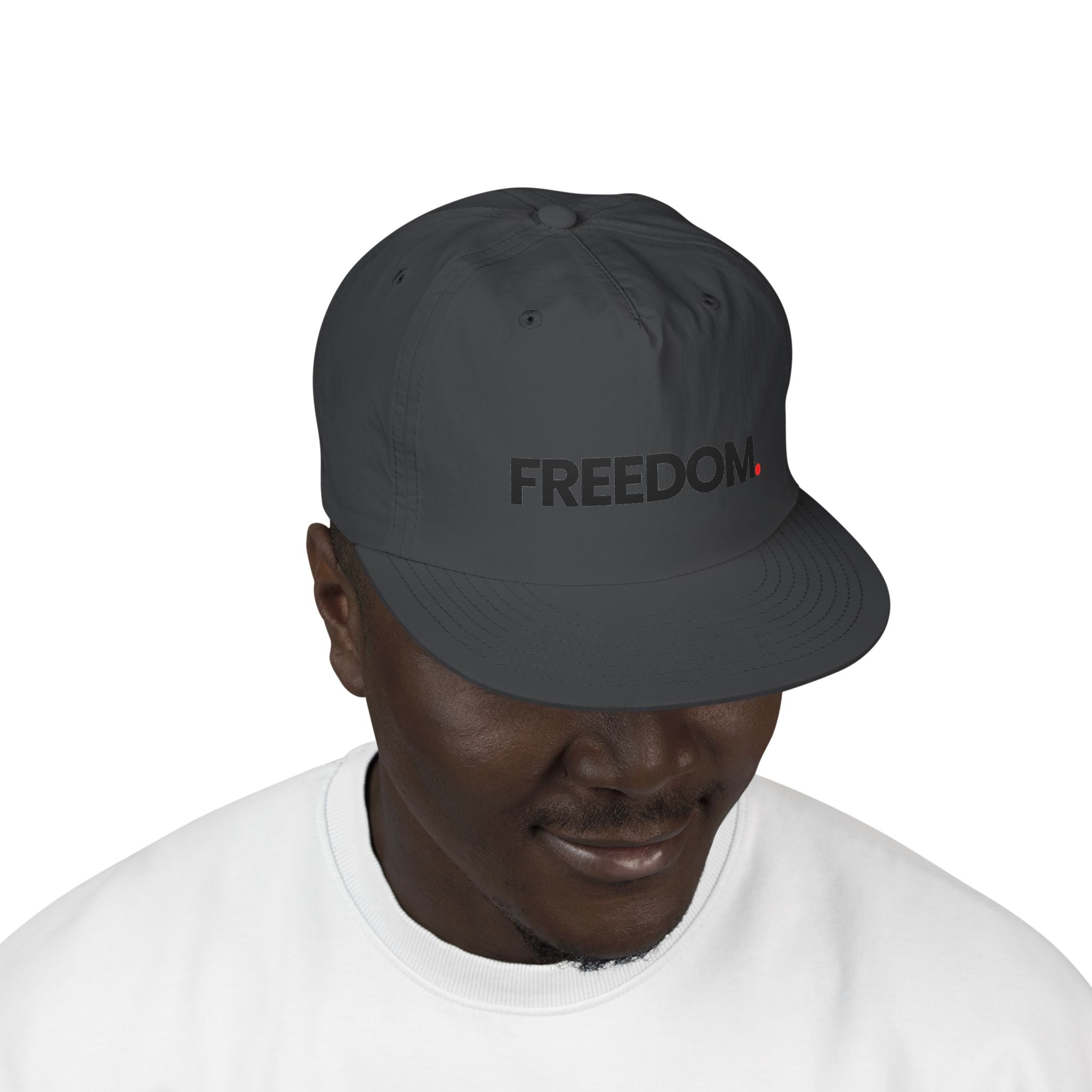 Freedom Surf Cap — Minimalist White Surf Hat with 'FREEDOM.'