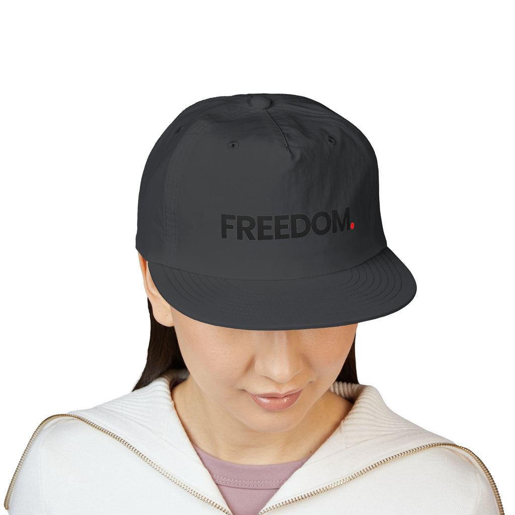 Freedom Surf Cap — Minimalist White Surf Hat with 'FREEDOM.'