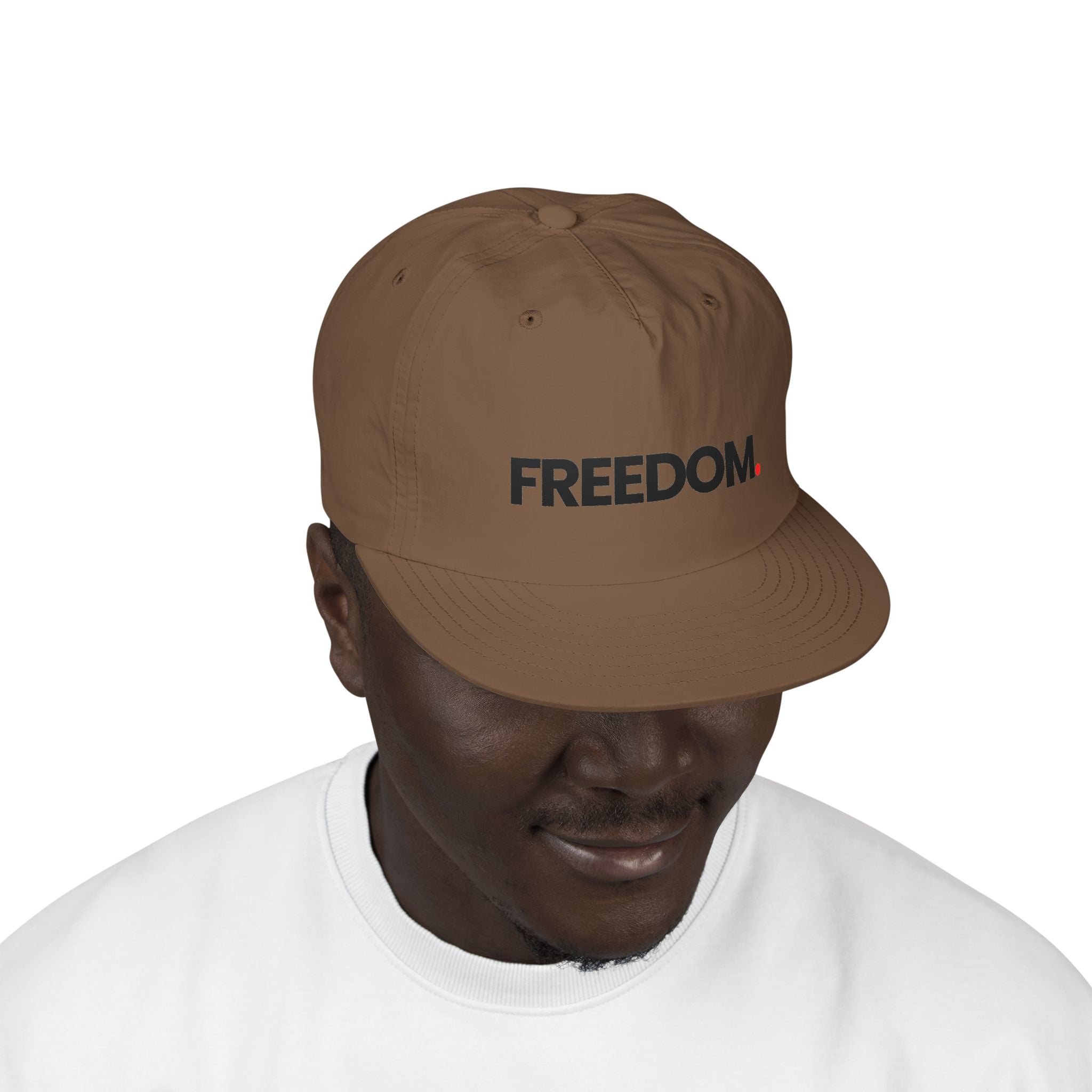 Freedom Surf Cap — Minimalist White Surf Hat with 'FREEDOM.'