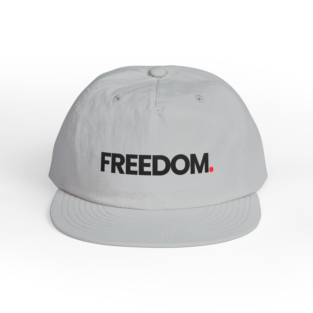 Freedom Surf Cap — Minimalist White Surf Hat with 'FREEDOM.'